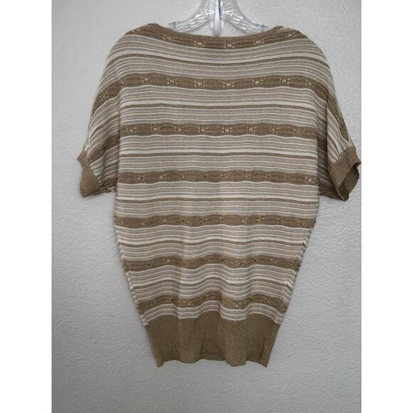 Etcetera Short Sleeve Gold Sweater Size S - Picture 4 of 5